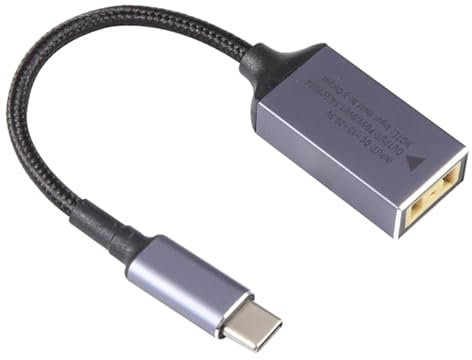 Power Adapter USB-C/Type-C Male to Square Plug Female Nylon Braided Adapter Cable for Lenovo