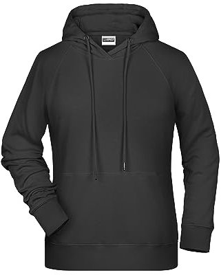 James & Nicholson Damen Kapuzensweat - Hochwertiger Hoody aus Bio-Baumwolle mit tailliertem Schnitt | Farbe: black | Grösse: M