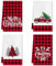 Ohok 4 Stück Weihnachten Handtücher 45x65 cm, Mode Dekoration Küchentücher Weihnachtsmann Geschirrtücher Weiche Mikrofasertücher für Badezimmer Küche Trockentuch Weihnachten Deko (Set N)