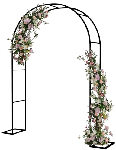 Rosenbogen Aus Edelstahl, Hochzeitsbogen, Garten Torbogen Rankgitter Rosenhilfe, Weiß/grün/schwarz Rankenbogen, Wetterbeständige Rankhilfe, Pergola Spalier Aus Verzinkt-Schwarz||240*220cm/94.5*86.6in