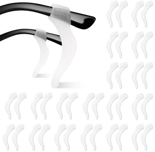 OioTuyi 12 Paar Universal Silikon Ohrbügel Anti-Rutsch für Brillen und Sonnenbrillen, Sportband, Brillenhalter, Transparent und Schwarz