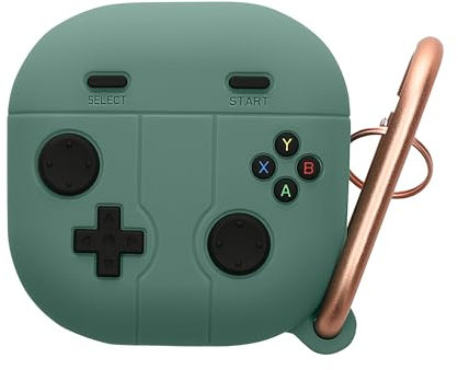 kwmobile Silicone Case Compatible with Samsung Galaxy Buds 2 Pro/Buds 2 / Buds Live Case Cover - Game Controller Green/Black