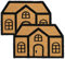 natürliche Fußmatte Kokos - Kokosmatte 40x60cm 2er Set Haus - rutschfeste Schmutzfangmatte - außen Fussmatte - Türmatte überdachter Außenbereich