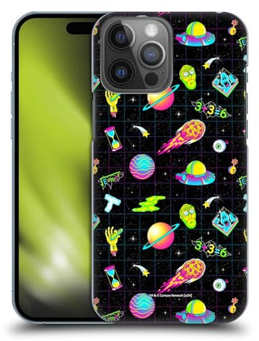 Head Case Designs Officially Licensed Rick And Morty Neon Pattern Season 3 Graphics Hard Back Case Compatible With Apple iPhone 14 Pro Max