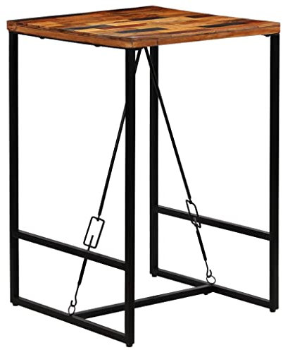 CINDERFUL Bartisch Altholz Massiv 70x70x106 cm,Industrieller Bartisch aus recyceltem Altholz für Küche, Esszimmer, Bar und mehr Gartenmöbel & Zubehör Tische