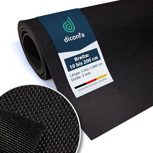 diconfa Gummimatte PROFILINE Antirutschmatte 3mm, 0,9m BREIT, 2m LANG | DICKE: 3 mm stark - BREITE 0,1 bis 2m - LÄNGE 0,1 bis 10m - Gummiläufer sehr rutschfest Außenbereich UV-stabil robust