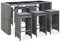 Sufrk 7-TLG. Gartenbar-Set mit Auflagen Poly Rattan Grau Bartisch Mit Barhocker Set Bartisch Mit StüHlen Bar Theke Tresen