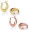 LILIE&WHITE Damen Ohrringe Creolen Gold Set, Vergoldet und Roségold, Hypoallergen, Stilvolles Geschenk für Frauen, Hochwertiger Schmuck für Alltag und Besondere Anlässe