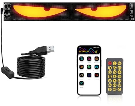 Ojos LED para Camion, Luces Devil Eyes para Auto Pantalla LED Flexible y Programable Pantalla Flexible Coche Programable Grande para coche, Camion (1)