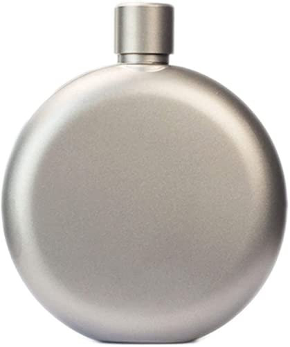 BDSHGRDH Portable Wine Pot， Outdoor Pure Titanium Hip Flask Round Flat Small Hip Flask, Portable Titanium Wine Bottle, Perfect Birthday