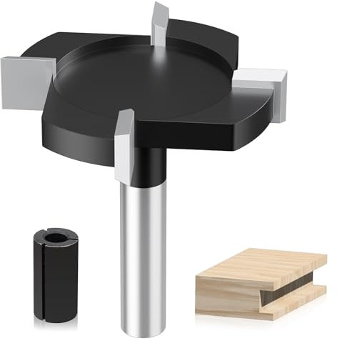 CNC Router Bits for Slab Flattening, Spoilboard Surfacing Edge Treatment-1/4 Shank Industrial-Grade Router Bit,1-1/2 Cutting Diameter,3/10 Cutting Depth,Wood Milling Planing