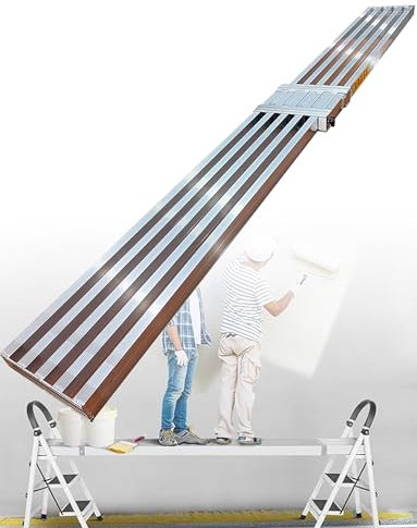 Teleskop-Aluminium-Planke – 150 kg Kapazität, verstellbare Arbeitsplattform mit rutschfester Oberfläche – ideal für Gerüste und Leitern