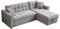 Madrid Velvet 3 Seater Sofa Bed with Storage Chaise – L-Shaped Reversible Corner Sofa | Pull-Out Sleeper, Chenille-Style Upholstery – Ideal for Living Rooms & Guests (Grey)