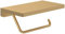 Villeroy & Boch Elements - Striking Toilettenpapierhalter mit Ablage, Klopapierhalter für Wandmontage, Klorollenhalter aus Messing, WC-Papierhalter eckig, Brushed Gold