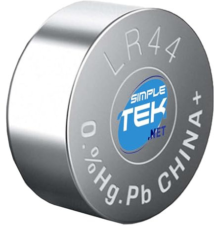 Simpletek - 1 x 1.5 V AG13 LR44 357 SR44 A76 Alkaline Battery without Mercury | Button Cell for Calculators, Watches and Small Appliances