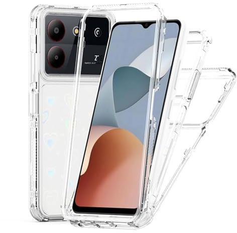 BORYA Custodia per ZTE Blade A34 / ZTE Blade A54, Progettato per Leragazze Resistente e Robusto Cover, Ultrasottile Trasparente Militare Antiurto Case - Amore