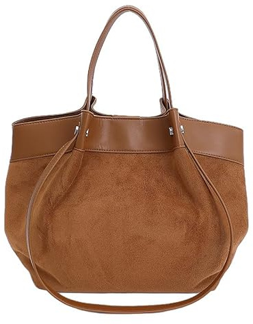 Sanivovonu Unisoul Wildleder Handtasche Damen,Tote Bag Groß Shopper Tasche Shoulder Bag Mit Magnetverschluss, Schultertasche Damen-Shopper Für College Schule Arbeit Reisen Shopping