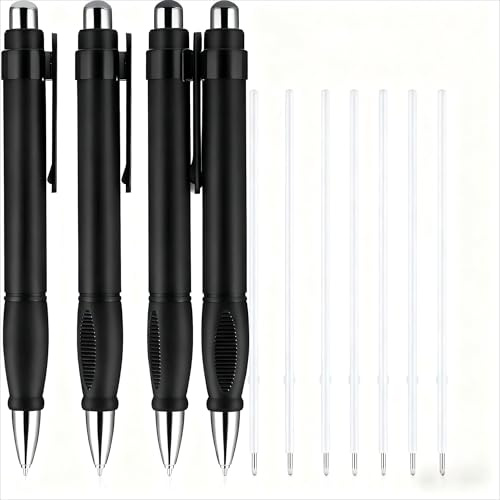 LYNROW Extra Large Ballpoint Pens with 4PCS Refills Easy Grip Jumbo Pen Black Ink Fat Pens for Enhanced Writing Stability Weighted Pens for Arthritis And Elderly Office School Writing