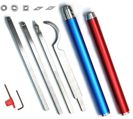 Woodturning Tool Set Carbide Insert Cutter with Aluminum Handle for Woodworking Lathe Chisel