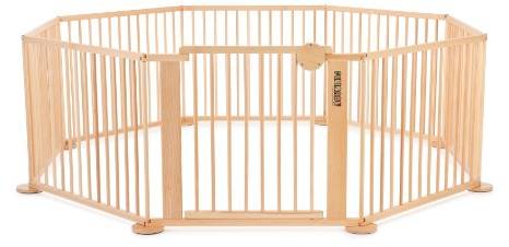 Strolch® 1+7 - Laufgitter Laufstall Krabbelpark Absperrgitter aus massiver Buche