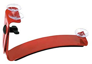 Ergoplay Gitarrenstütze Professional - Kindermodell - Höhe und Neigungswinkel einstellbar - Metallkonstruktion rot - gepolsterte Beinauflage - für Gitarren bis 86 mm Zargenbreite