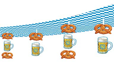 Bier und Brezel-Girlande Raumdekoration braun-gelb 2,45 m - Bunt