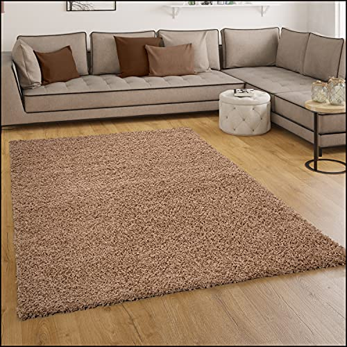 Paco Home Tappeto Shaggy/A Pelo Alto/A Pelo Lungo/Tappeto A Tinta Unita In Beige, Dimensione:120x170 cm