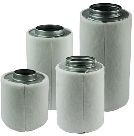 HYDROPLANETE Filtro Carboni Attivi Ø100, 125, 150 mm - 200/400/800 m³/h | Filtri Carbone Attivo Ideali per Grow Box, Estrattori d'Aria e Eliminazione Odori