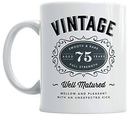 75th Birthday Gift Coffee Mug Vintage for Men Women Keepsake 10oz