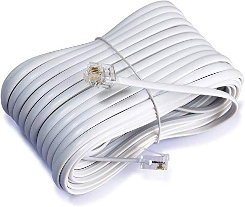 iMBAPrice® 50 Feet Long Telephone Extension Cord Phone Cable Line Wire - White by iMBAPrice