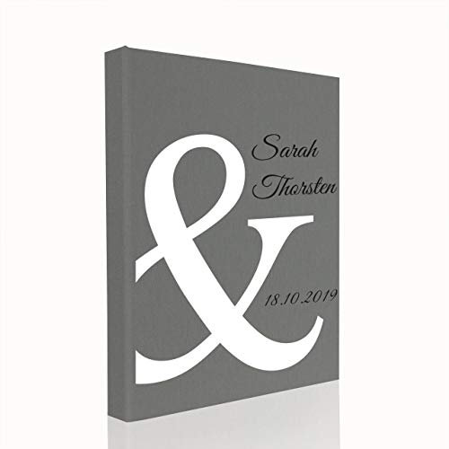 Hochzeitideal Stammbuch der Familie A5 inkl. Personalisierung Bezug Leinen grau Nr. 9