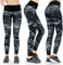 Formbelt Damen Sportleggins lang mit hohem Bund und Handytasche - meliert Camouflage hoher Bund Leggins Sporthose Hüfttasche für Smartphone Handy (Marmor, M)