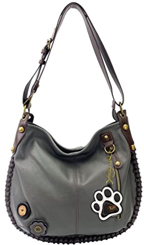 Charming Cabrio Hobo/Xbody Tasche, Hummel, Braun (Pfotenabdruck-braun), Large