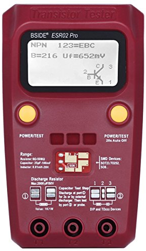 BSIDE ESR02 PRO Digitaler Transistor, SMD-Bauteile-Tester, Diode, Triode, Kapazität, Induktivität, Multimeter, ESR-Messgerät