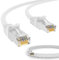 HB-DIGITAL 0,25m LAN Kabel RJ45 Patchkabel mit CAT 7 Rohkabel S/FTP - GHMT zertifiziert - 10 Gigabit Ethernet Netzwerkkabel Kupfer Profi PiMF für Patchpanel Switch PC Router - Weiss