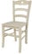 t m c s Tommychairs - Stuhl Cuore für Küche und Esszimmer, Robuste Struktur aus Buchenholz, in Anilinfarbe Weiss lackiert und Sitzfläche (Einbausitz) aus Holz