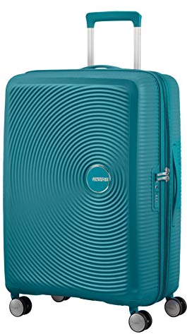 American Tourister Soundbox - Hartschalenkoffer 67 cm Mittelgroß - Trolley Koffer mit 4 Rollen, TSA-Schloss, Erweiterbar & Leicht - 71.5/81 L - Grün (Jade Green)