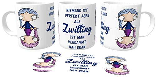 Kilala Kaffeetasse Sternzeichen Horoskop Spruch Geburtstagsgeschenk lustiges Geschenk Becher Tee Tasse (22.5-21.06 Zwilling)