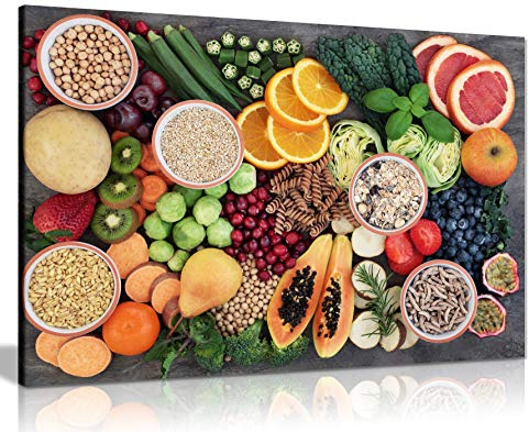 Panther Print, Framed Canvas Wall Art Decor for Kitchen and Dining Room, Fresh Healthy Fruits, Print Artwork for Special Occasions (36 x 24 Inch)