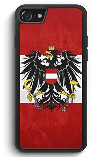 MUNIQASE Austria Österreich - Silikon Hülle für iPhone 8 - Motiv Design - Cover Handyhülle Schutzhülle Case Schale