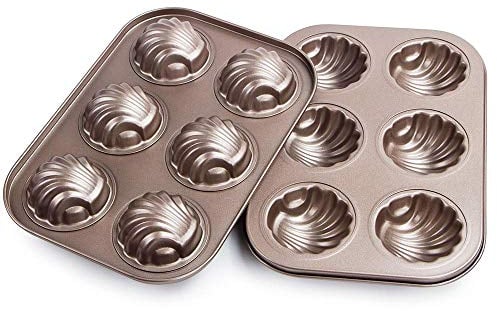 webake Madeleines Backform 2 Stück Madeleine Backblech Bärentatzen Backform mit Antihaftbeschichtung für Kuchen Backen, Schokolade, Süßigkeiten, Kekse