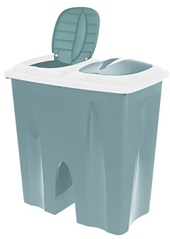 Guaranteed4less 50L Recycle Recycling Bin Garden Food Duo Double Compartment Waste Paper Kitchen (Green)