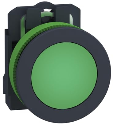 Schneider Electric | XB5FVB3 - Leuchtmelder, Meldeleuchte kompl, Flush, Kunststoff, grün, 30mm, 24V, IP69K Black