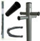 2.4m Heavy Duty Galvanised Clothes Washing Line Post Pole Support With Socket - Powder Coated - Dryer - 30m PVC Washing Lines