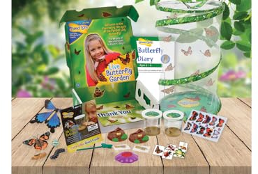 Insect Lore Giant Butterfly Garden GIFT SET with 6-10 Caterpillars, Learning, Education, Science, Ages 4+