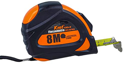 Flexomètre professionnel, mètre ruban 8 m, largeur 25 mm, pointe magnétique, clip pour ceinture, verrouillage automatique