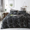 AShanlan Bettwäsche Marmor Optik 135x200 4 Teilig Schwarz Marmor Muster Microfaser Modern Marmoriert Bettwäsche Set Einzelbett Bettbezug mit Reißverschluss 2 x Kissenbezug 80x80 cm