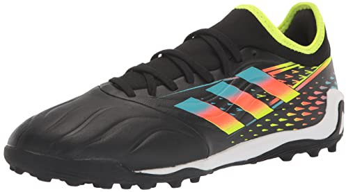 adidas Unisex Copa Sense.3 Rasen Fussballschuh, Schwarz/helles Cyan/Team Solargelb, 45 1/3 EU