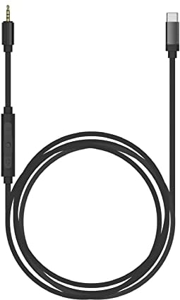 Koss Utility Cord USB-C Kabel, Works Utility Series System, Inline-Mikrofon und Fernbedienung, eingebauter 24-Bit/96kHz DAC, Schwarz