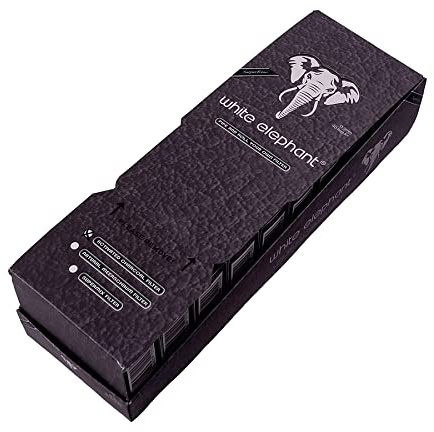 White Elephant Superflow Aktivkohlefilter, 9 mm Durchmesser, 40 Stk pro Packung, 1 Box (10 Packungen)